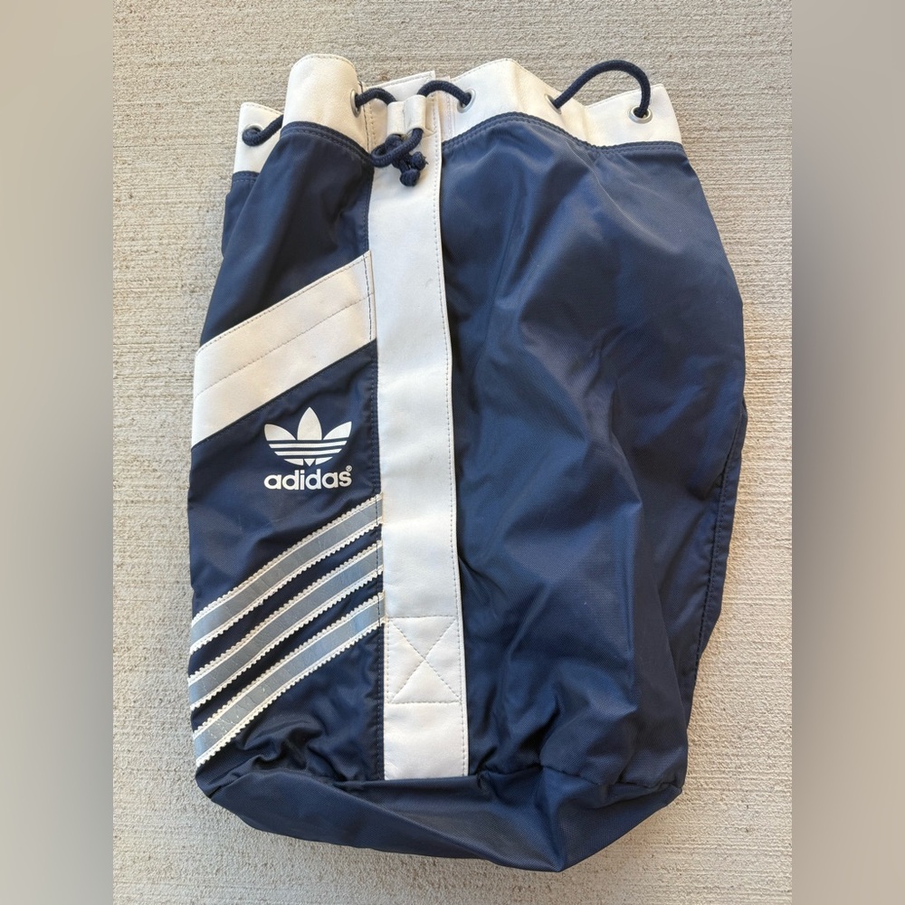 Adidas Originals Navy and Cream duffel bag